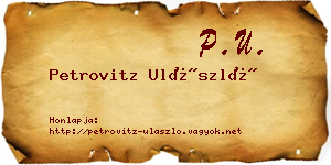 Petrovitz Ulászló névjegykártya